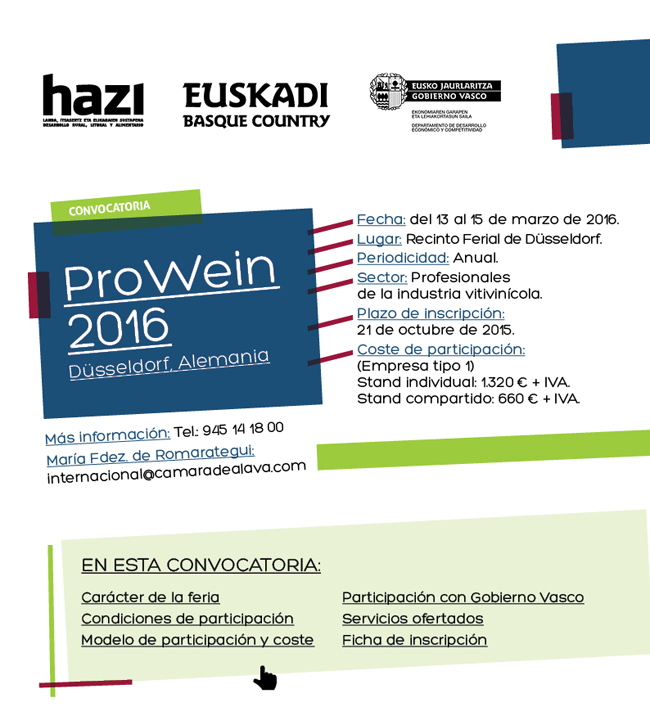 Convocatoria ProWein 2016